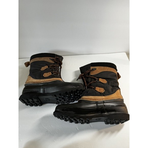 Sorel Kaufman Caribou Snow Boots Made in Canada Women's US 8 Excellent Black Tan - Picture 4 of 12